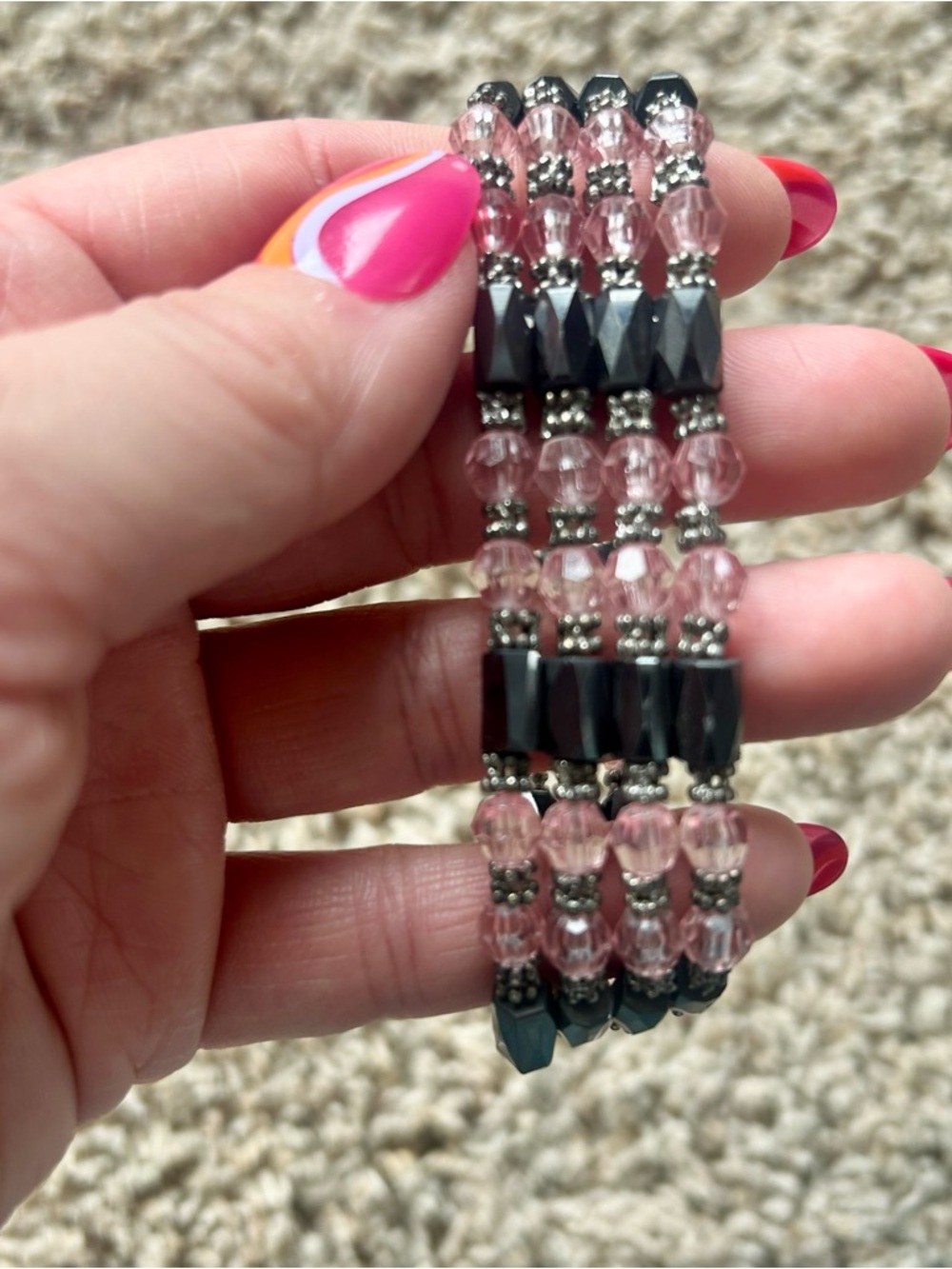 Vintage Y2K Magnetic Hematite Beaded Wrap Necklace/Bracelet